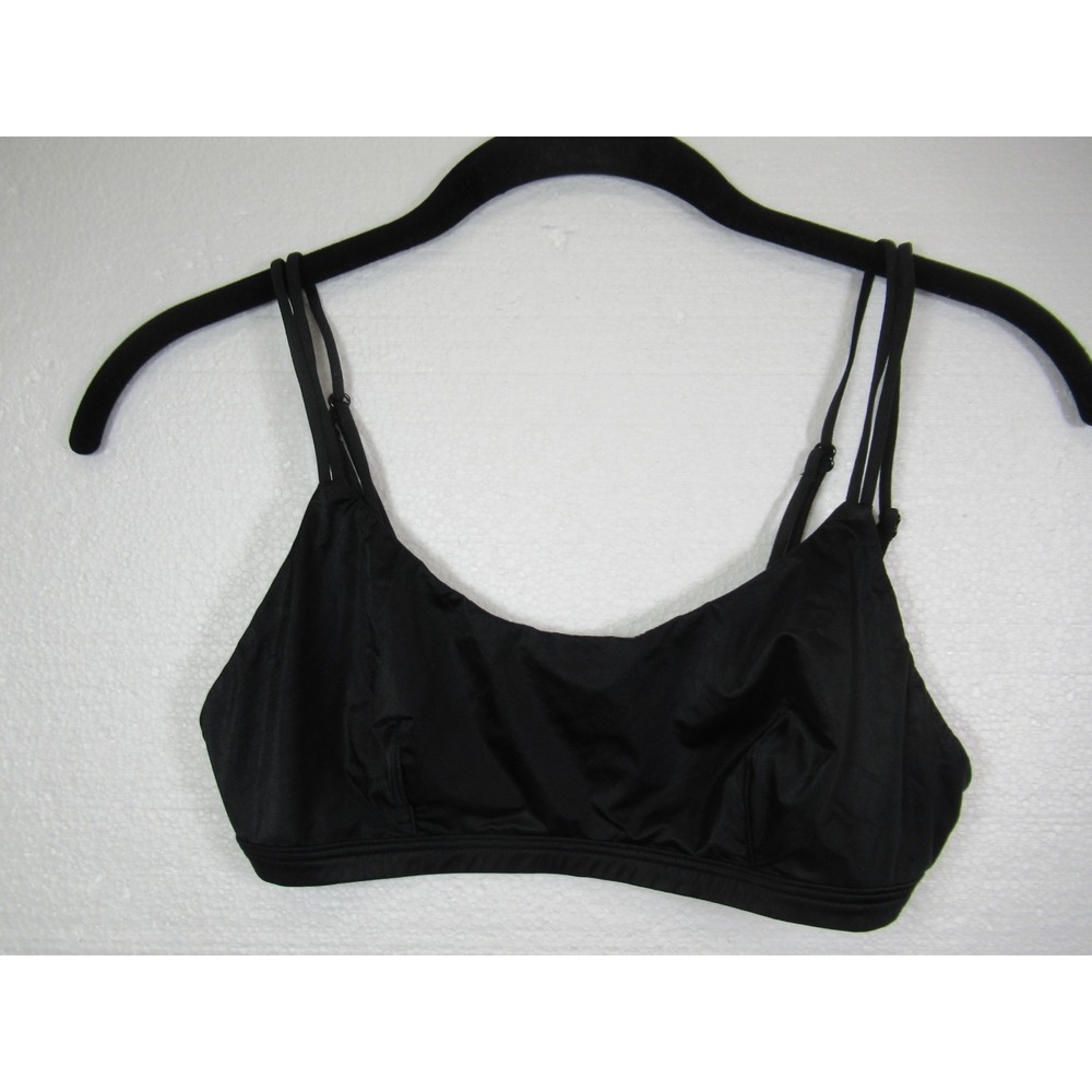 Victoria's Secret Shiny Satin Unlined Bralette Bra Small Black Wireless Pullover
